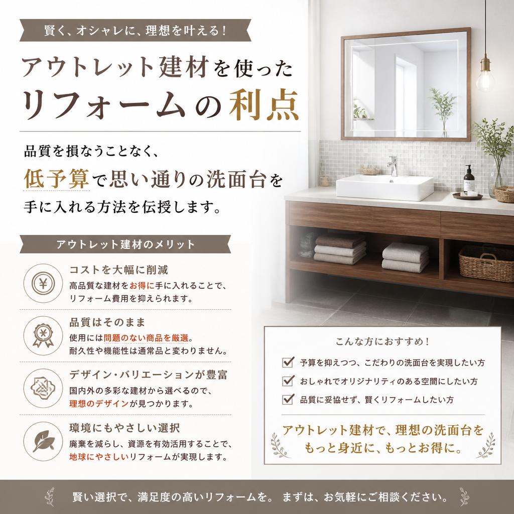 アウトレット建材を活用したコスト削減