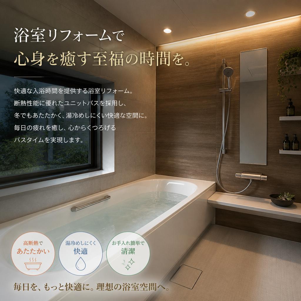 浴室リフォームで毎日の入浴を快適に