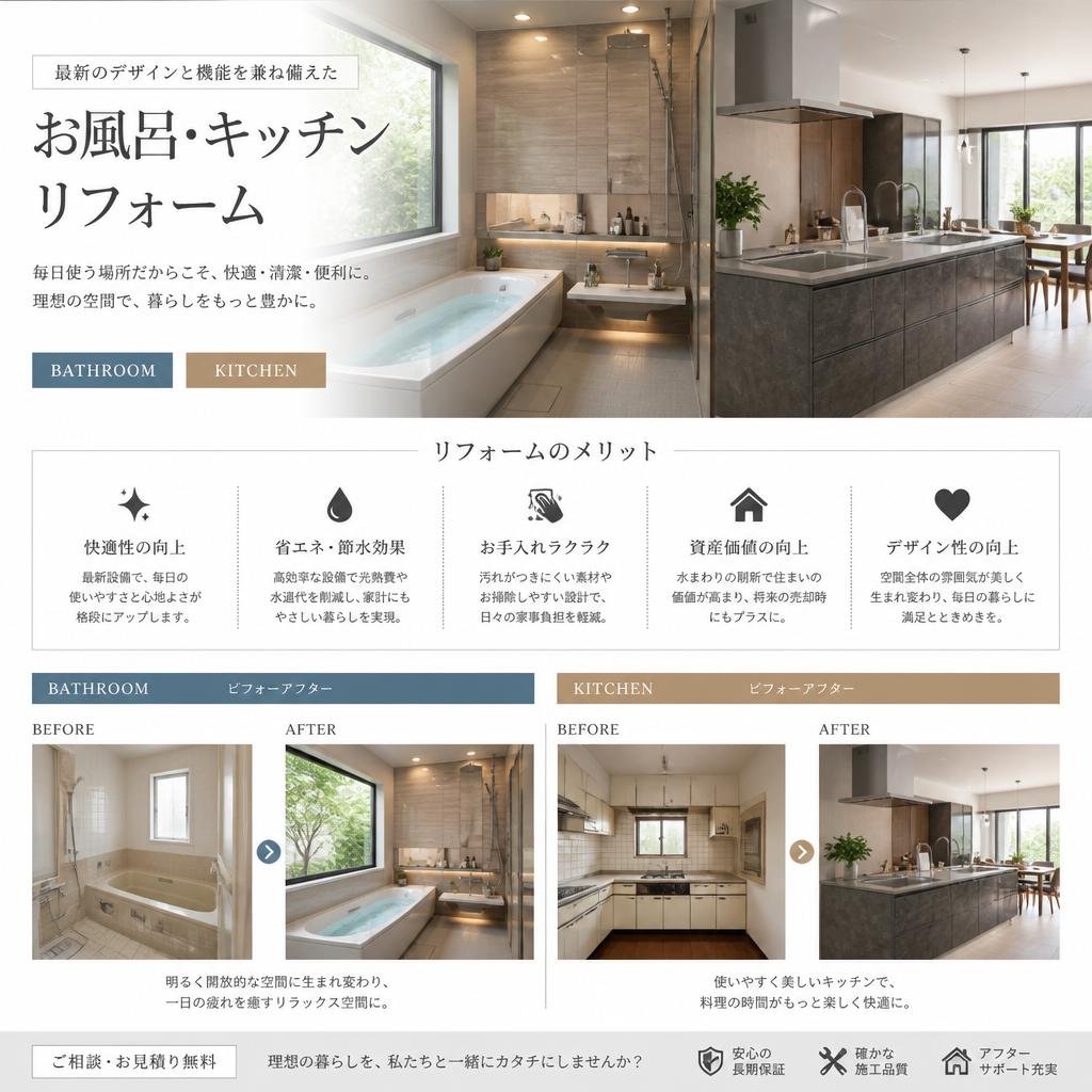 お風呂・キッチンリフォームの魅力