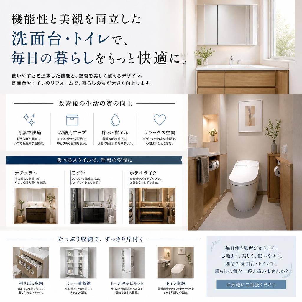 洗面台やトイレ交換の重要性