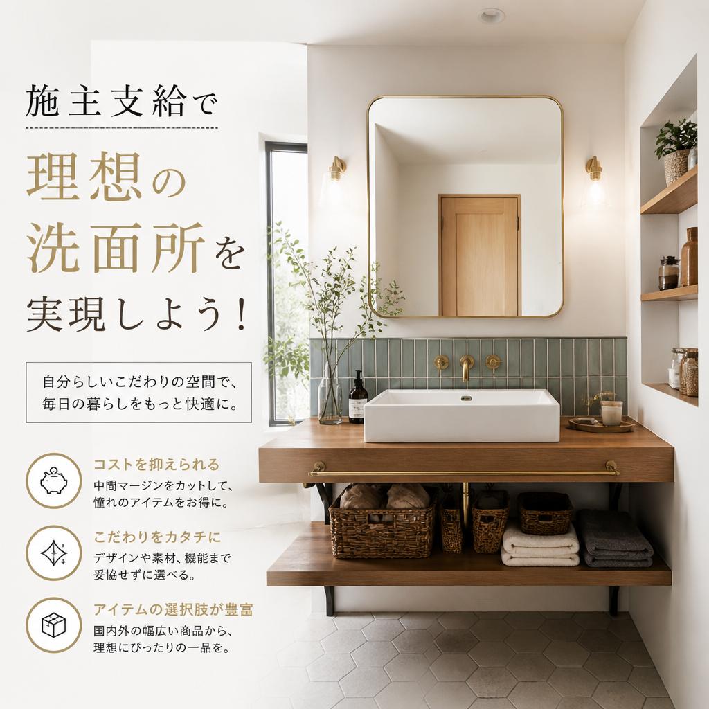 施主支給で理想の洗面所を実現しよう！